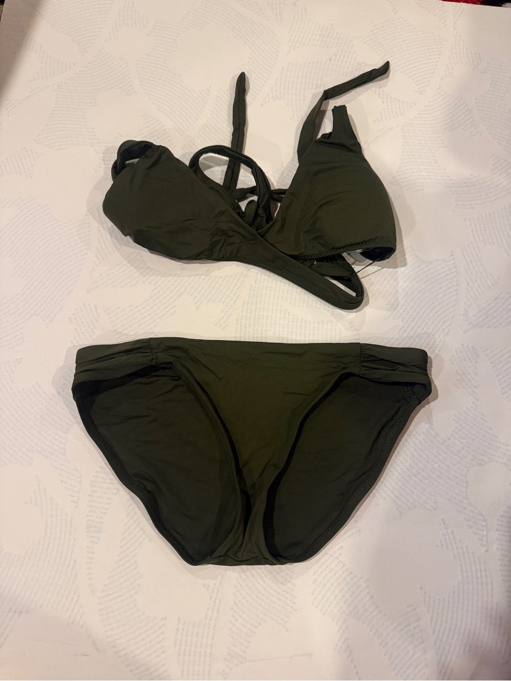 Olive Green Triangle Bikini Set
